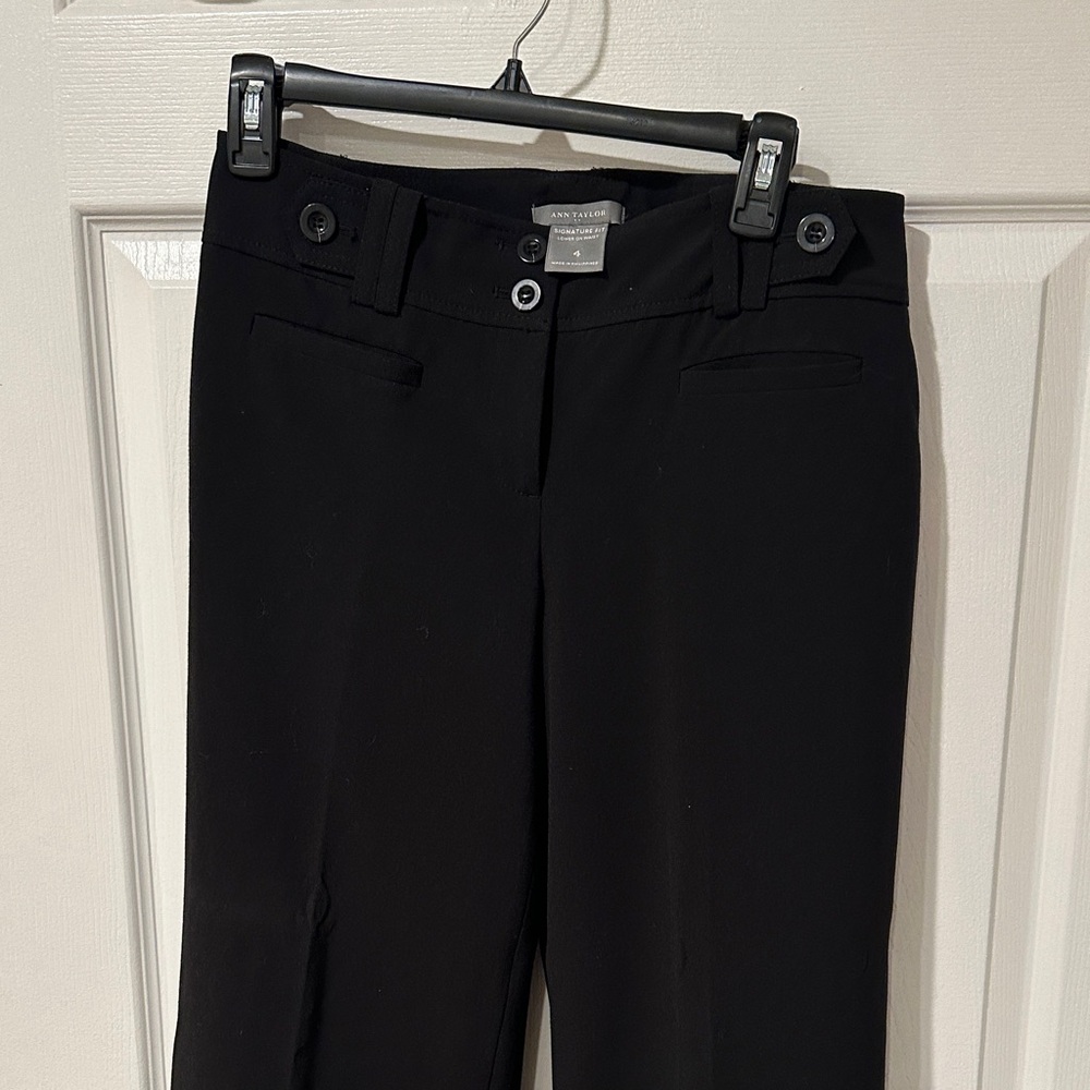 Ann Taylor Signature Fit Black Wide Leg Pants